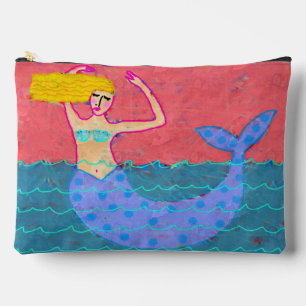 Bolsito Accesorio Grande Blonde Mermaid Abstract Art