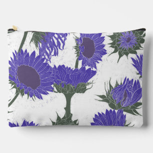 Bolsito Accesorio Grande Bloque de madera Imprimir púrpura de girasol