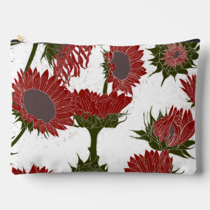 Bolsito Accesorio Grande Bloque de madera Imprimir rojo girasol