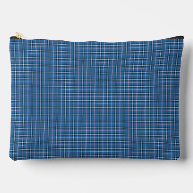 Bolsito Accesorio Grande Blue Black Plaid Classic Pattern Modern (Anverso)