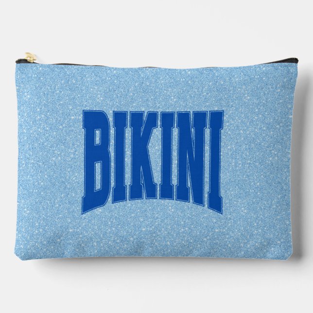 Bolsito Accesorio Grande Blue Faux Glitter + Navy BIKINI (Anverso)