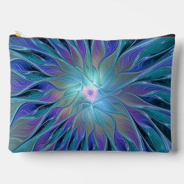 Bolsito Accesorio Grande Blue Purple Flower Dream Resumen arte fractal