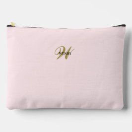 Bolsito Accesorio Grande Blush Rosa Oro Personalizado Inicial l Sencillo Mi