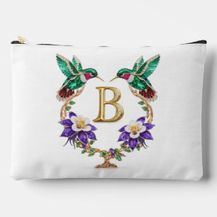 Bolsito Accesorio Grande Boda de la letra B del colibrí y columbina de Colo