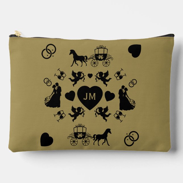 Bolsito Accesorio Grande Boda Romántico De Caballos Y Carros (Anverso)