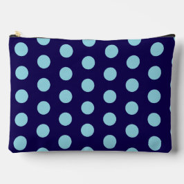 Bolsito Accesorio Grande Bold Light Blue Polka Dots on Navy Blue 