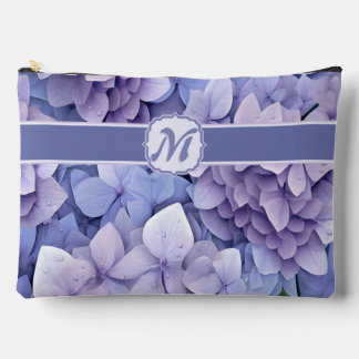 Bolsito Accesorio Grande Bonito Azul Blossom Hidrangea Monograma