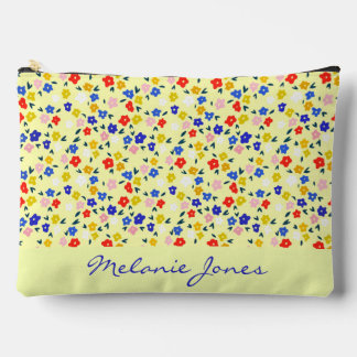 Bolsito Accesorio Grande Bonito Cute Floral Pastel Amarillo Personalizado