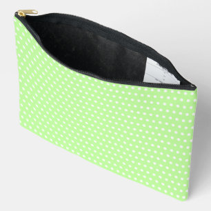 Bolsito Accesorio Grande Bonito Verde Claro Y Pequeños Puntos