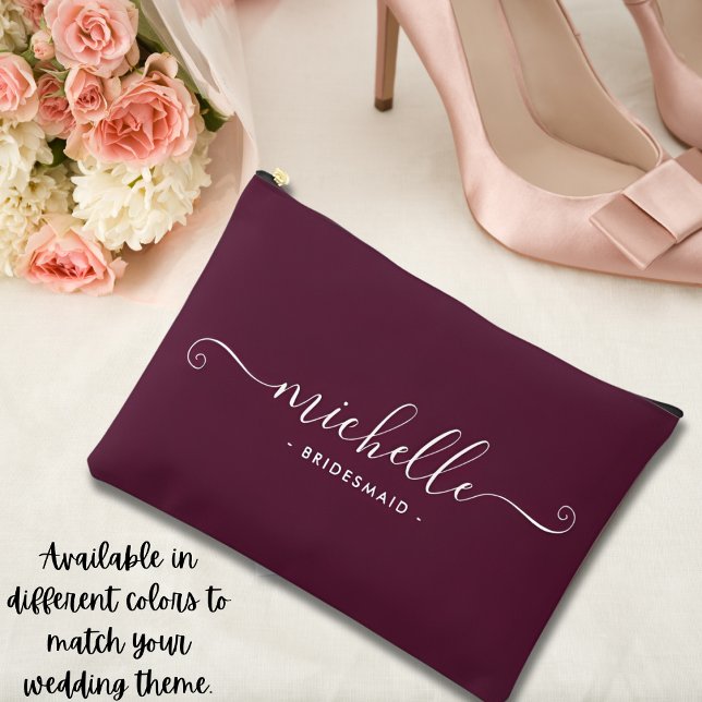 Bolsito Accesorio Grande Bridesmaid personalizada de Berry de vino minimali (Subido por el creador)