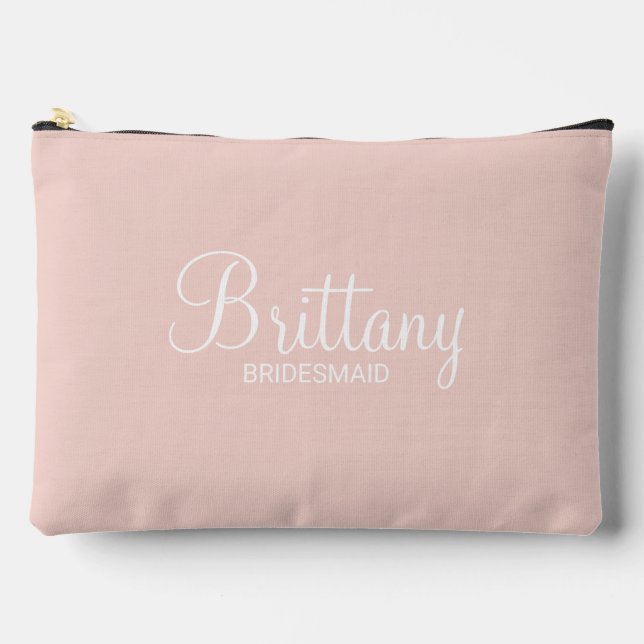 Bolsito Accesorio Grande Bridesmaid personalizada de escritura moderna (Anverso)