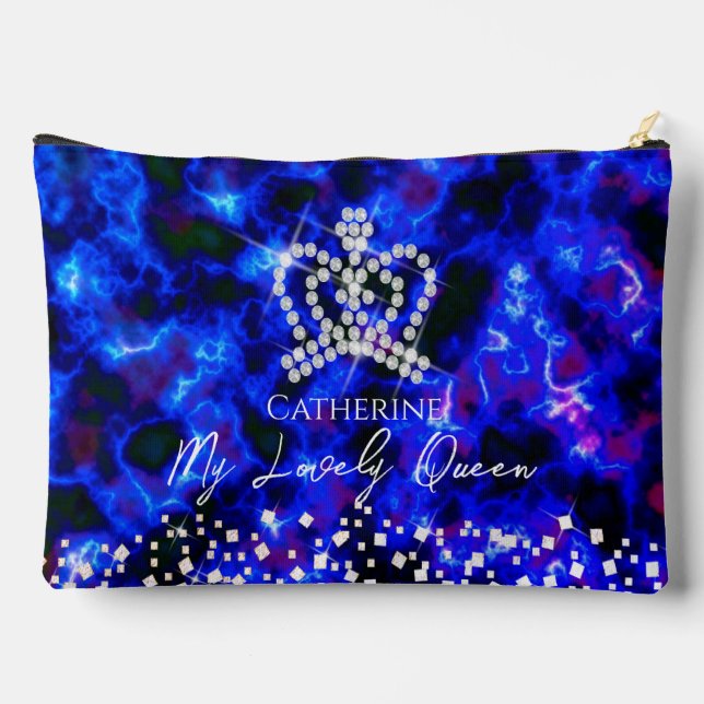 Bolsito Accesorio Grande Brillante corona azul (Reverso )