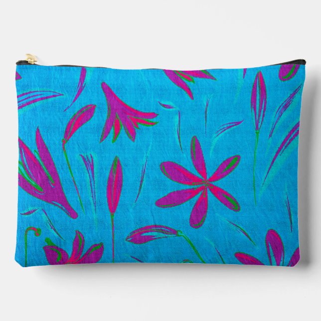 Bolsito Accesorio Grande Brisa Flor de Turquesa (Anverso)