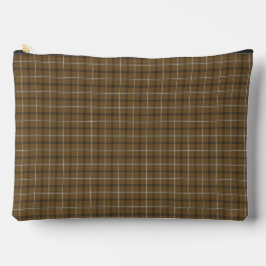 Bolsito Accesorio Grande Brown White Plaid Classic Pattern Retro