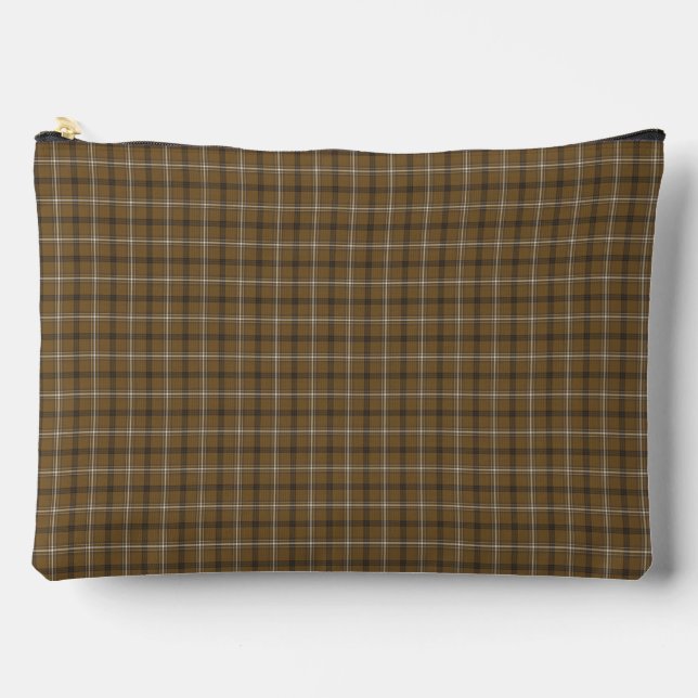 Bolsito Accesorio Grande Brown White Plaid Classic Pattern Retro (Anverso)