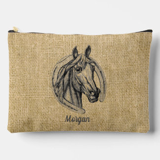 Bolsito Accesorio Grande Caballo Cameo en Burlap Personalizado