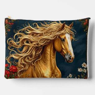Bolsito Accesorio Grande Caballo Dorado con Melena Fluyente