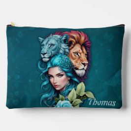 Bolsito Accesorio Grande Cabeza de mujer hermosa con ojos expresivos