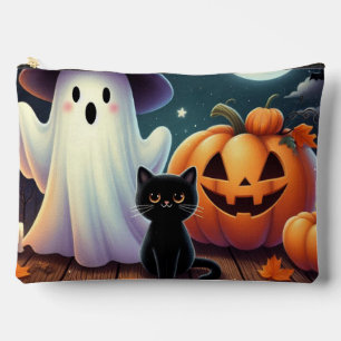 Bolsito Accesorio Grande Calabaza, gato y fantasma de Halloween.