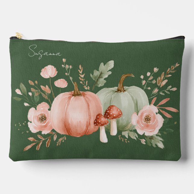 Bolsito Accesorio Grande Calabazas y flores de otoño (Anverso)