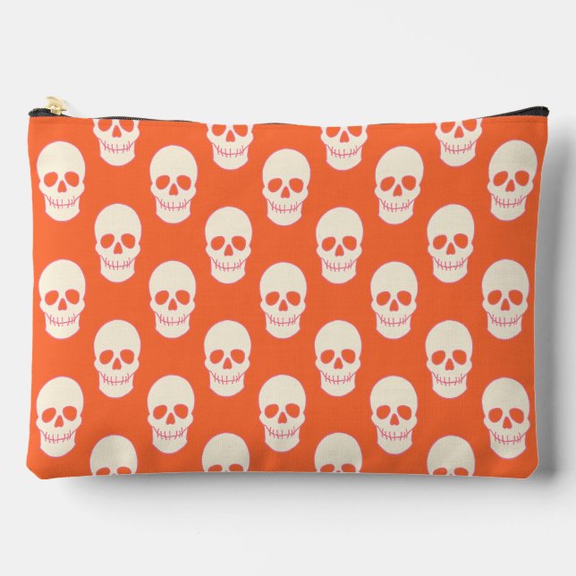 Bolsito Accesorio Grande Calavera en rosa, Naranja y crema (Anverso)