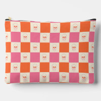Calaveras de tablero de ajedrez en rosa, Naranja y