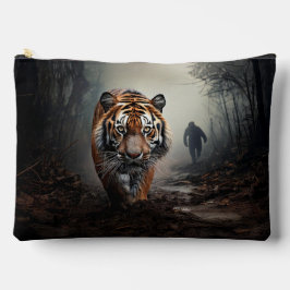 Bolsito Accesorio Grande Caminando viejo bosque surrealista negro y tigre n