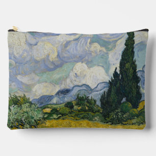 Bolsito Accesorio Grande Campo de trigo con cipreses, pintura al óleo, Van