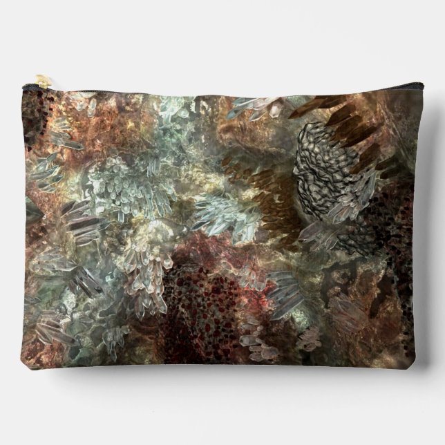 Bolsito Accesorio Grande Capas apagadas de cristales marrones (Anverso)