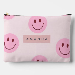 Bolsito Accesorio Grande Cara Sonriente Rosa Pastel Personalizada