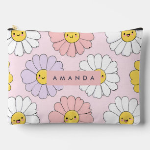 Bolsito Accesorio Grande Caras de flores personalizadas de Kawaii Pastel Da