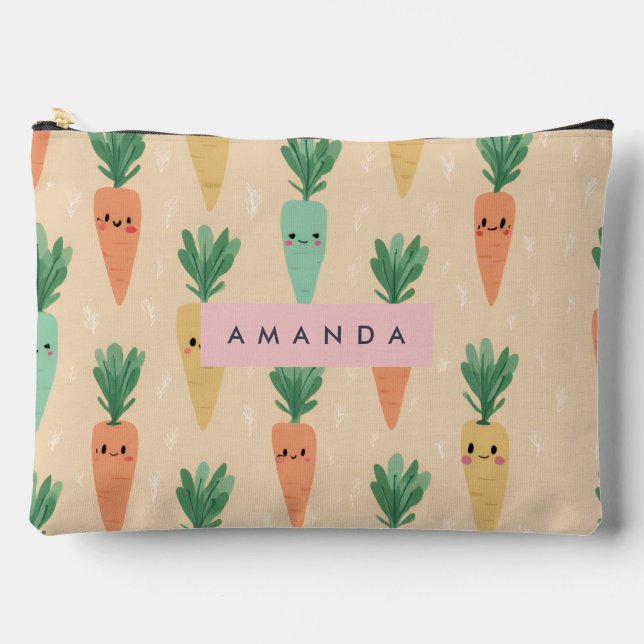 Bolsito Accesorio Grande Caras de garganta personalizadas de Kawaii Pastel (Anverso)