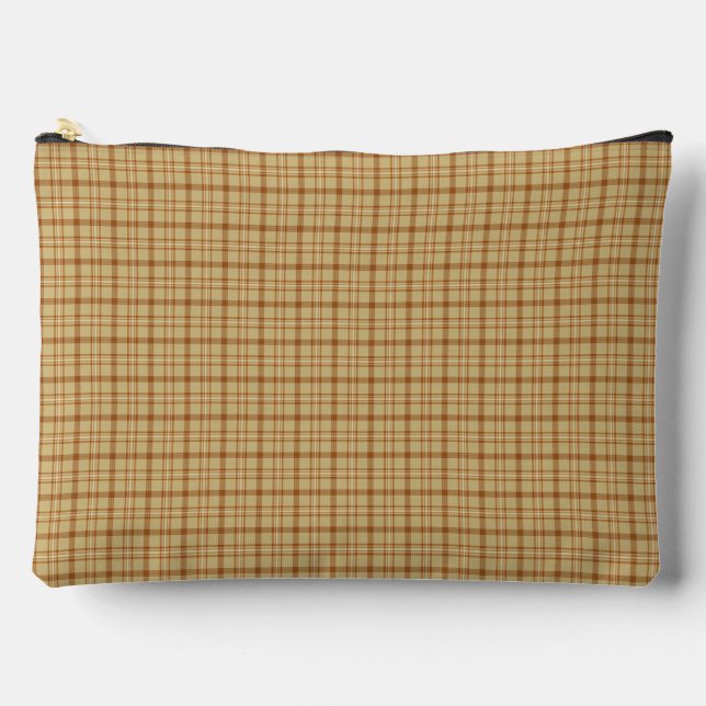 Bolsito Accesorio Grande Carmel Brown Plaid Classic Pattern Retro (Anverso)