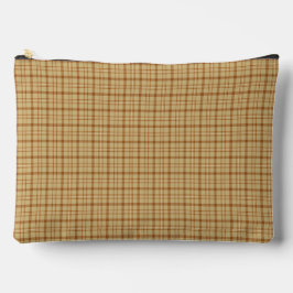 Bolsito Accesorio Grande Carmel Marrón Cuadros Patrón Clásico Retro