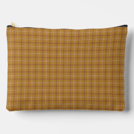 Bolsito Accesorio Grande Carmel Marrón Cuadros Patrón Clásico Retro