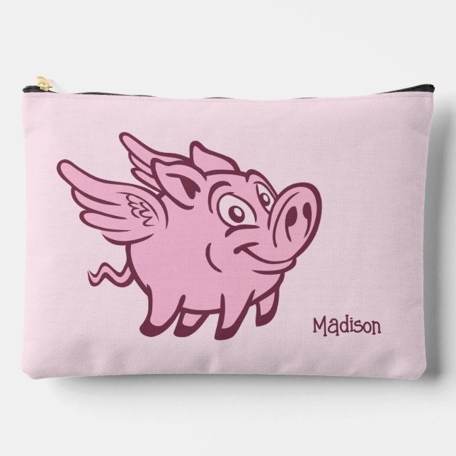 Bolsito Accesorio Grande Cerdos voladores de nombre personalizado (Anverso)