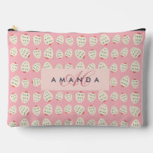 Chic Girly Strawberry Pattern Monograma Regalos