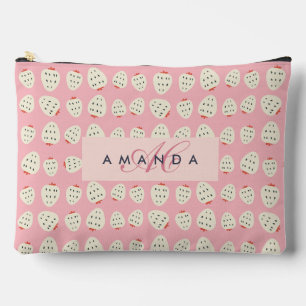 Bolsito Accesorio Grande Chic Girly Strawberry Pattern Monograma Regalos