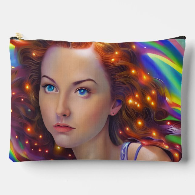 Bolsito Accesorio Grande Chica soñado con luces arcoiris (Anverso)