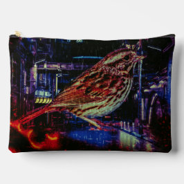 Bolsito Accesorio Grande Ciberpunk Sparrow en Neon Cityscape