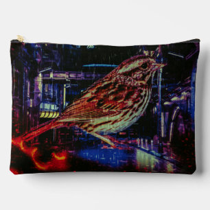 Bolsito Accesorio Grande Ciberpunk Sparrow en Neon Cityscape