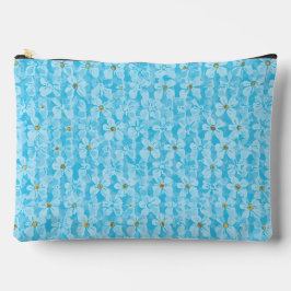 Bolsito Accesorio Grande Cielo Suave Azul y Blanco Patrón Floral Acuarela D