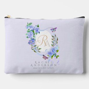 Bolsito Accesorio Grande Cinta morada Rosa Monograma Recorte de impresión S