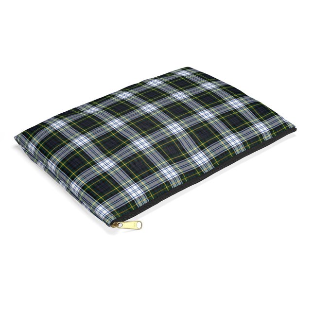 Bolsito Accesorio Grande Clan clásico de plaid Gordon Rustic Tartán (Rustic Plaid Gordon Tartan White Green Check Accessory Pouch)