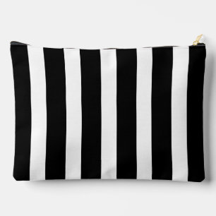Bolsito Accesorio Grande Clásico negro y blanco rayado vertical