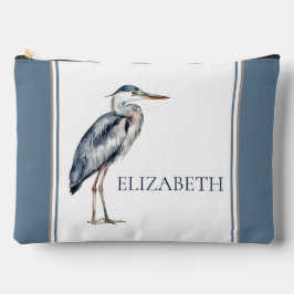 Bolsito Accesorio Grande Coastal Blue Heron Bird Personalized