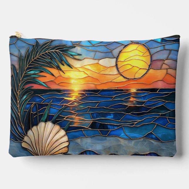 Bolsito Accesorio Grande Coastal Stained Glass Zipper Pouch (Anverso)