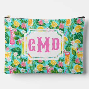 Bolsito Accesorio Grande Cócteles Tropicales de Verano Elegantes Monogram