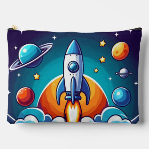 Bolsito Accesorio Grande Cohete retro del espacio exterior