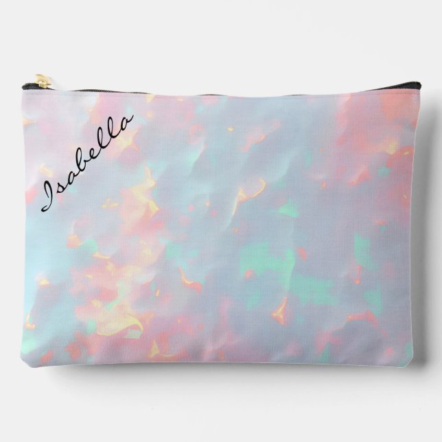 Bolsito Accesorio Grande Colección moderna de lujo rosa suave menta dorada (Anverso)
